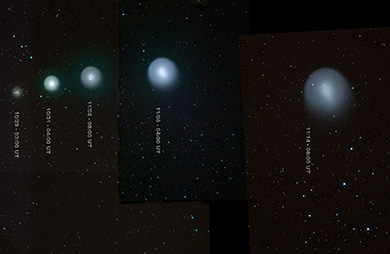 Comet Holmes over 17 days (Sky & Space Gallery)